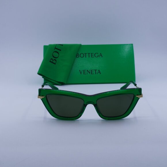 Bottega Veneta BV1241S 003 Cat Eye Sunglasses - Transparent Green/Gold/Green main image 10